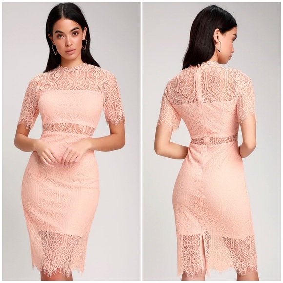 Lulus Dresses & Skirts - NWT Lulus Remarkable Blush Pink Lace Dress Size XL